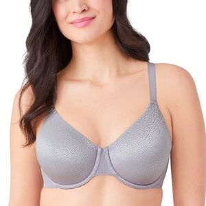 WACOAL BACK APPEAL SMOOTHING UNDERWIRE BRA SILVER SCONCE 855303 SIZE 32D NEW